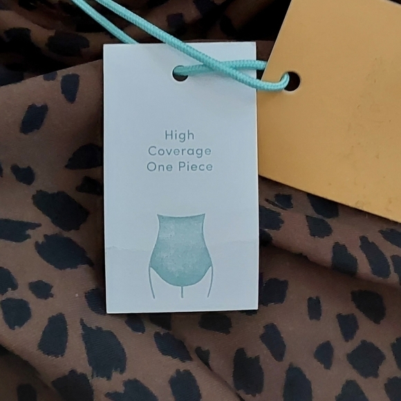 Brown Animal Print Bandeau Flounce High Coverage Swimsuit | Kona Sol | X Large - Picture 8 of 11